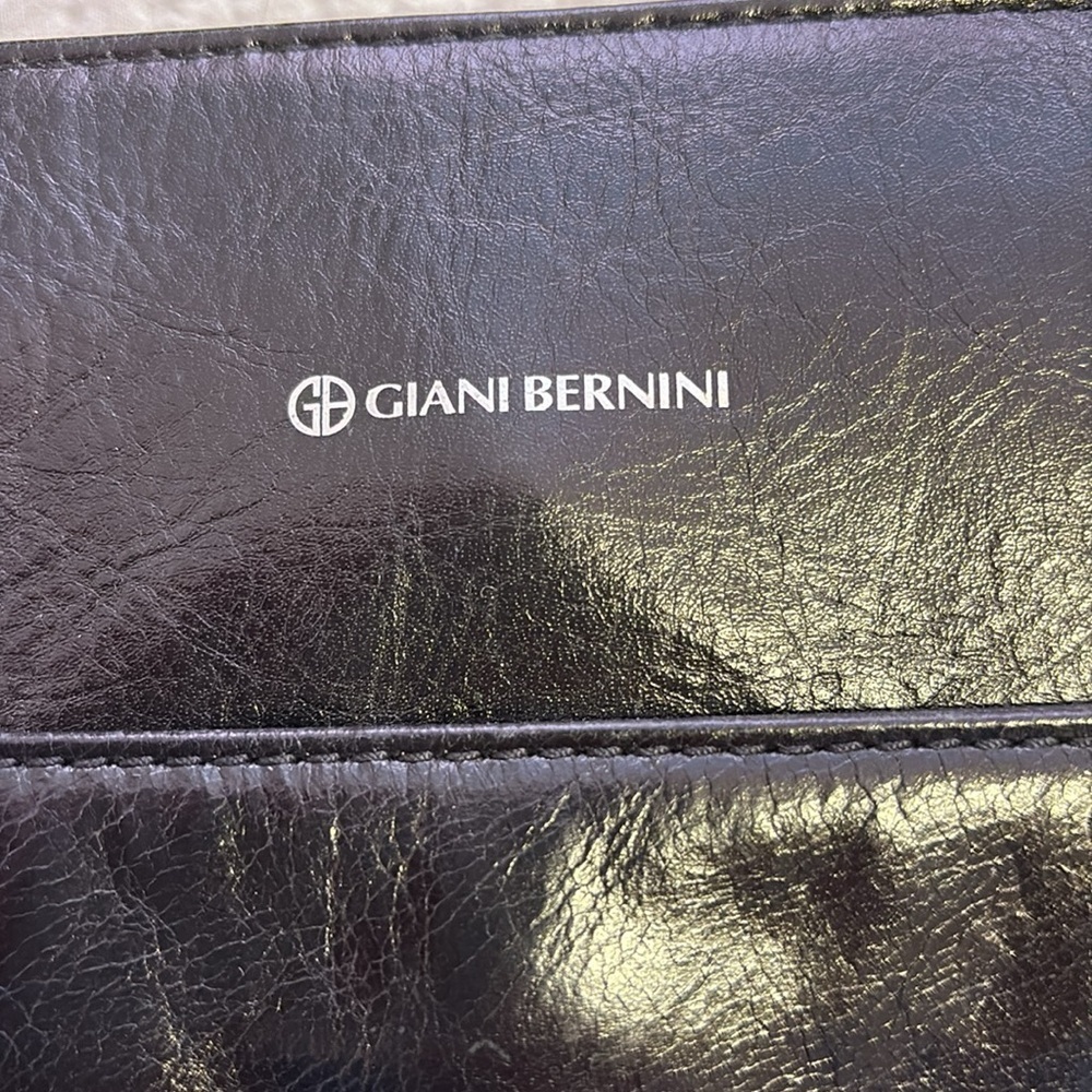 Giani Bernini Black Leather Tote Bag. - Picture 2 of 8